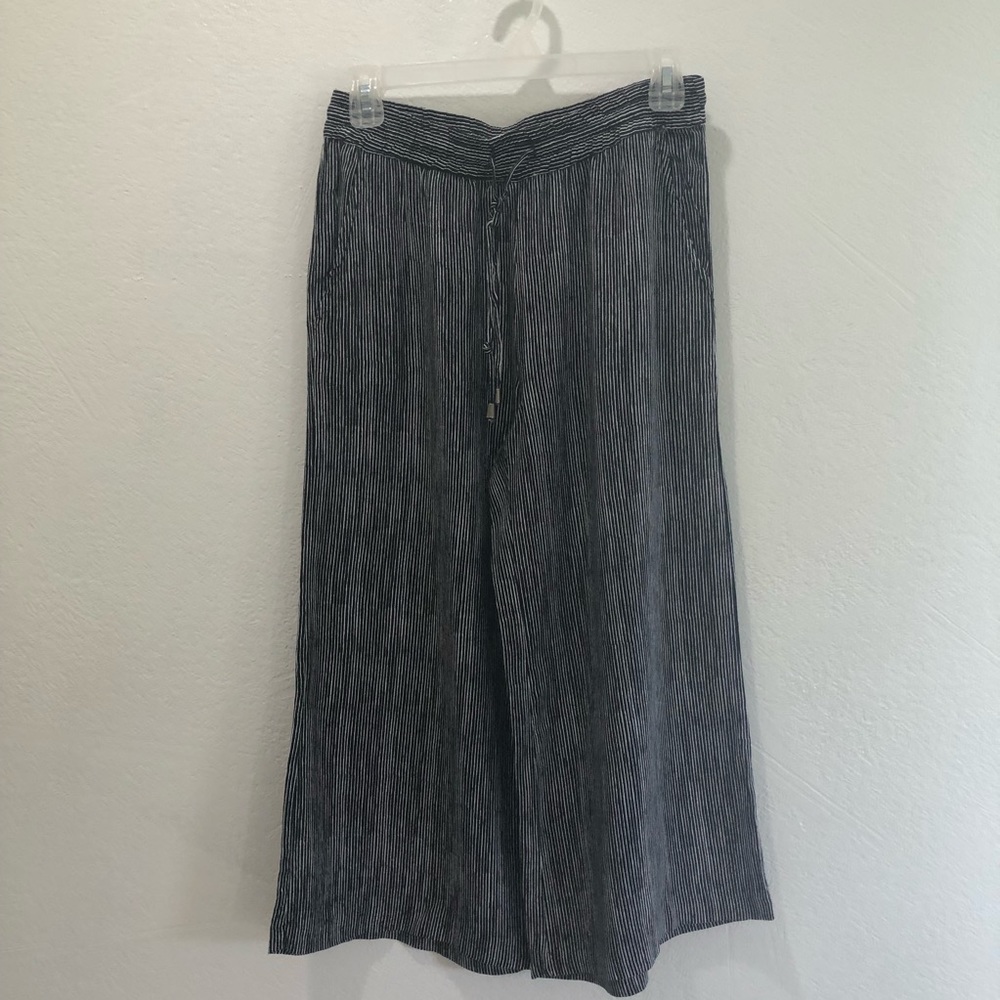 Cynthia Rowley Stripes Wide Leg Crop Pants